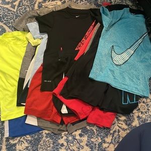 Lot of Nike 12 shirt/short sets 1 tack suit sizes 4 and 4T